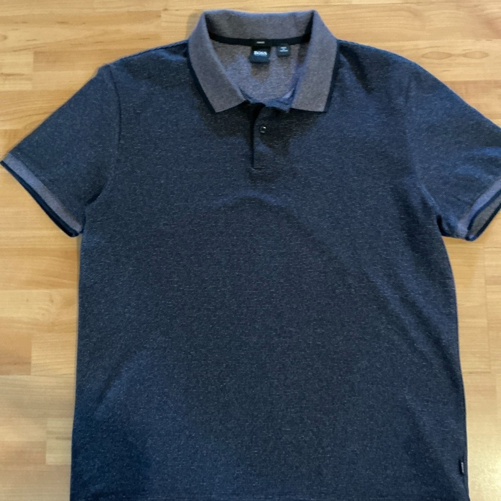 Hugo Boss Phillipson 164 Polo Shirt‎ XXL navy purple Slim Fit 100% Cotton